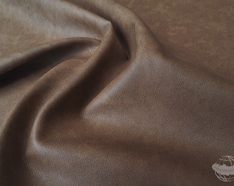 leatherette fabric by the meter | brown imitation leather | high-quality material for upholstery, bags, clothing & crafts