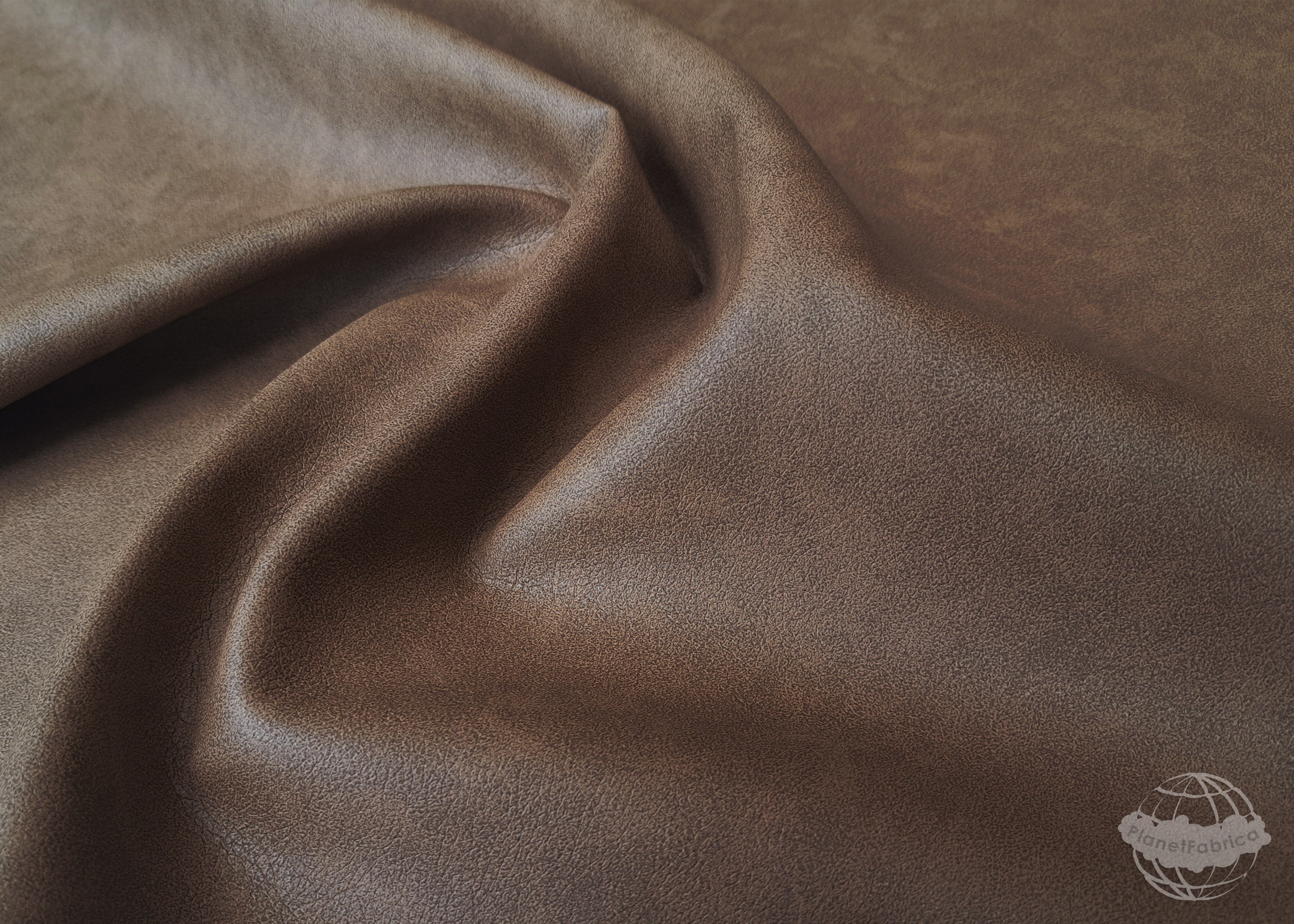 leatherette fabric by the meter | brown imitation leather | high-quality material for upholstery, bags, clothing & crafts