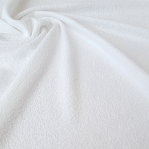 cotton terry cloth fabric by the meter | 360 g loop resistant | plain white | material for home textiles - towles, clothing -bathrobes