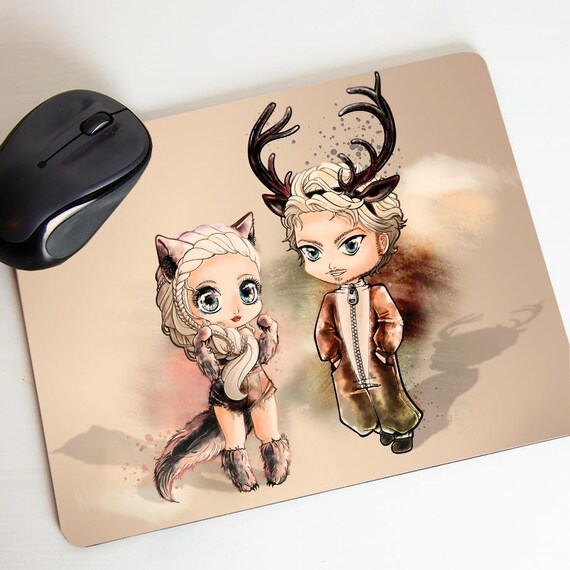 Kawaii Mousepad Cute Wolf Deer Etsy