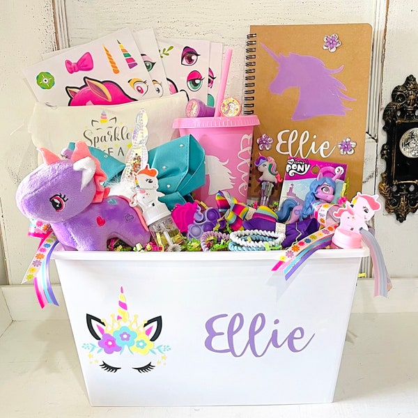 Unicorn Birthday Box, Themed Gift Box, Unicorn Gift Set, Personalized Unicorn Birthday Present, Birthday Gift Set, Personalized Gift Box