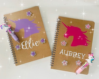 Unicorn Notebook Personalized for Kids, Girls Party Favors, Girls Notebook/Diary,Custom Notebook, Unicorn Birthday Gift, Unicorn Journal