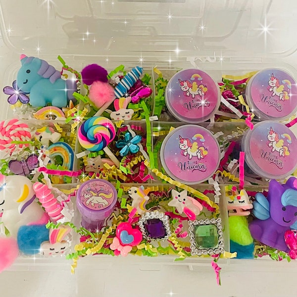 Unicorn Slime kit, Slime Bundle, Unicorn Slime Box, Magical Unicorn kit, Girls birthday gift, Girls Party Favors,Unicorn Party Gift