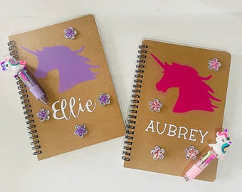 Girls Unicorn Party Favors, Personalized Unicorn Notebook, Girls Notebooks/Sketchpad, Personalized Notebooks, Birthday Gift, Girls Gifts
