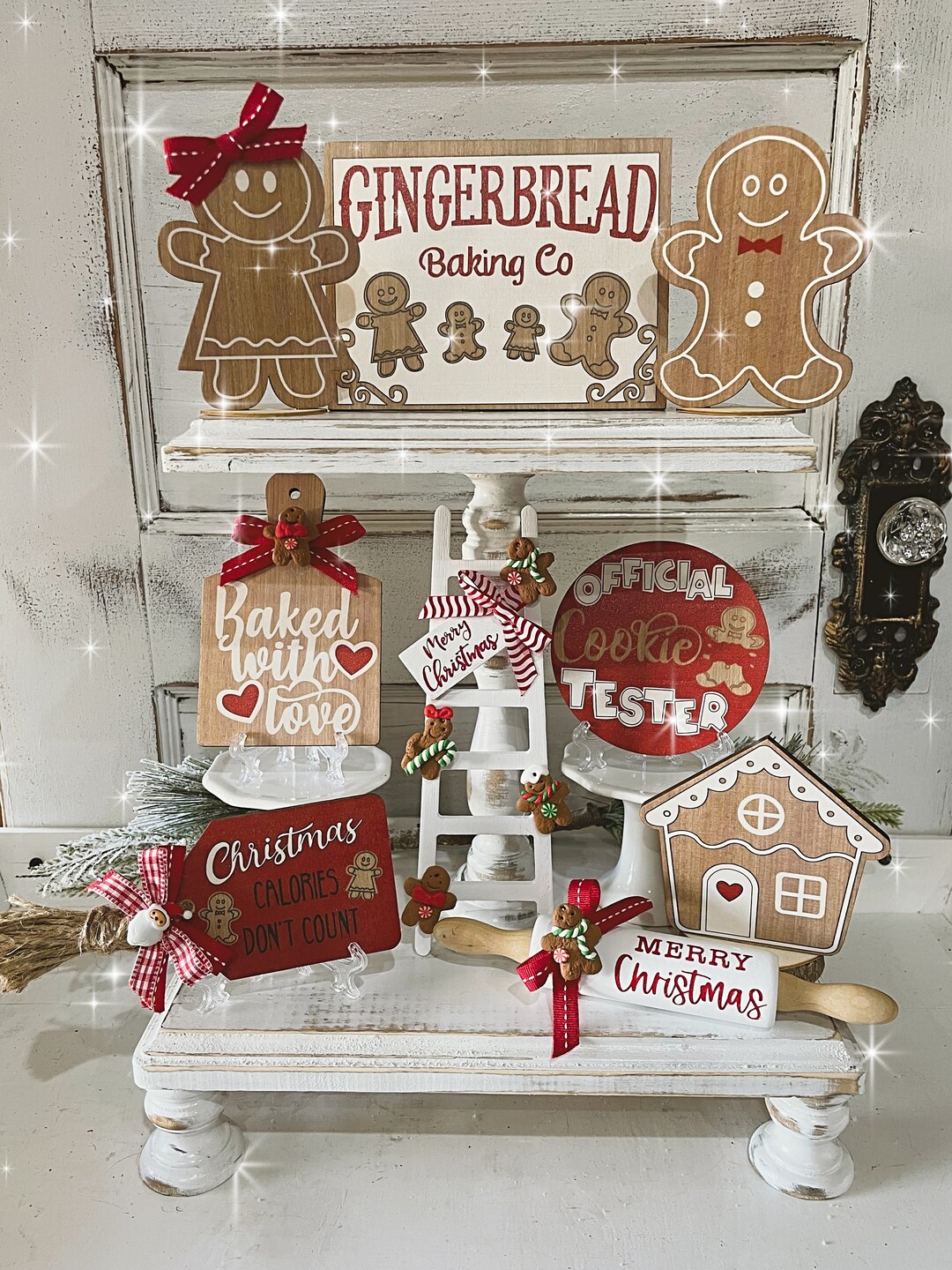 Christmas Gingerbread Decor Set for Tiered Tray Decor and Etsy