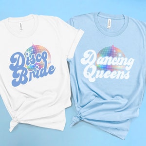 Bachelorette Party Shirt Disco Bride Unisex Tshirt, Holographic Iridescent Tshirt, Bridesmaid Proposal Gift, Retro Inspired Bling