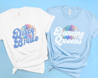 Bachelorette Party Shirt Disco Bride Unisex Tshirt, Holographic Iridescent Tshirt, Bridesmaid Proposal Gift, Retro Inspired Bling