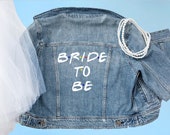 Bridal Denim Jacket. Friends TV Theme Denim Jacket. Bride to Be Jacket. Unisex Denim Jacket. Friends theme Bachelorette Party Shirts. Trendy