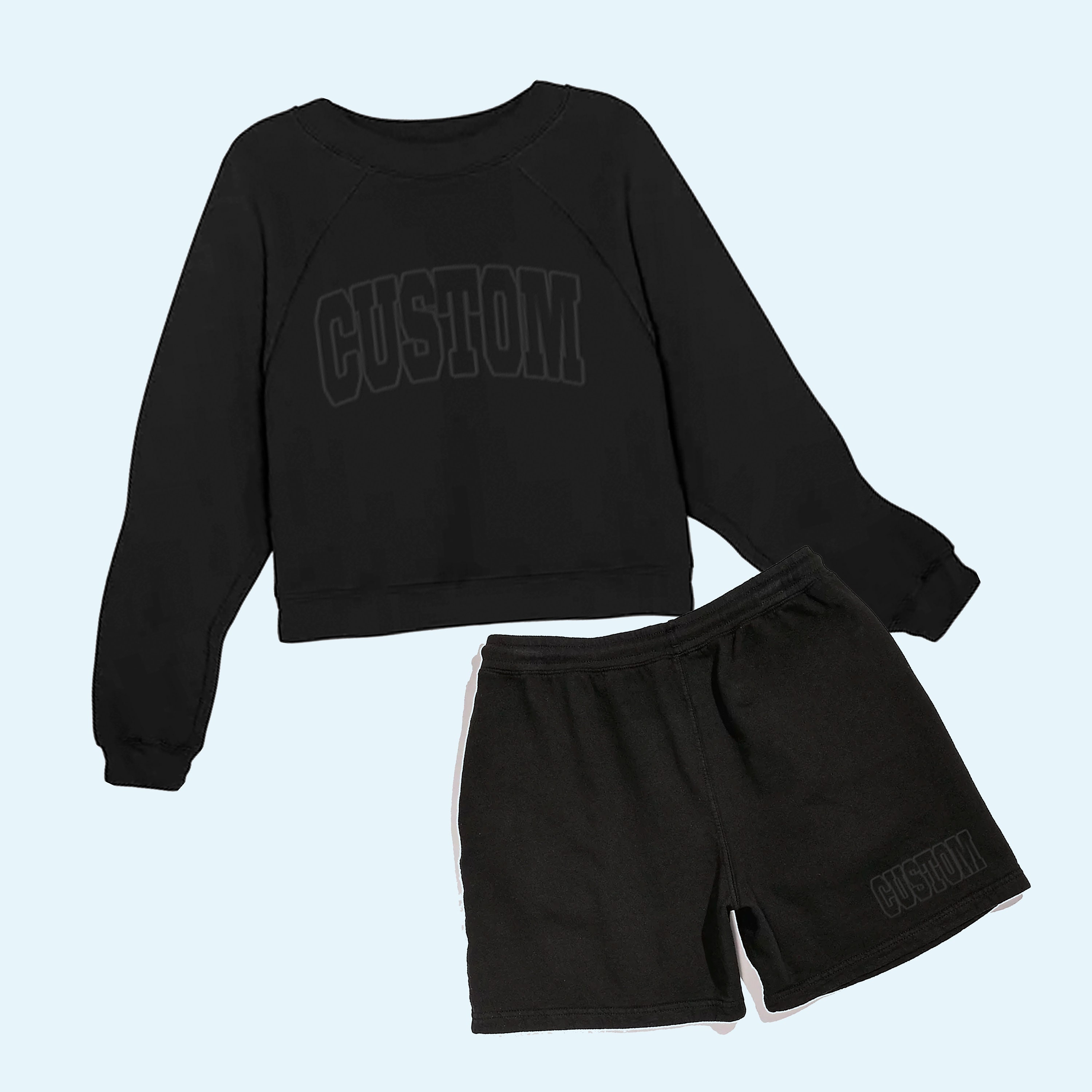 Sweat shorts and sweatshirt set hotsell