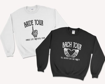 Bach Tour Crewneck Design Sweatshirt Til death do us party Sweatshirt UNISEX Halloween Skeleton Hands. Rock n Roll Farewell tour.