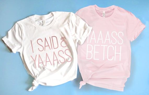 Womens I Said Yaass Diamond Ring Bride T-Shirt Funny Wedding Event Womens I Said Yaass Diamond Ring Bride T-Shirt Funny Wedding Event