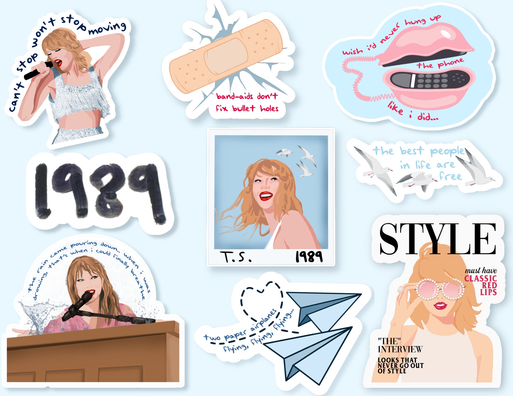 Taylor Swift Stickers, Party Pack, Folklore, Water Bottle Stickers, Sticker,  Decals, T-swift, Christmas Gift,life Was A Willow Stickers 