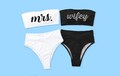 Bachelorette Swimsuits Bachelorette Tube Top Bikini. Mrs or Wifey Bikini Swimsuit Cheeky High Waisted Bikini Swim Set. Honeymoon bikini