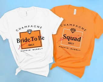 Bachelorette Party Shirts. Champagne Label Inspired Bachelorette Shirt. Bride Shirt. Engagement Ring Shirt Bach Bash. Orange Marmalade Tee