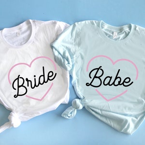 Bachelorette Party Shirts. Bride's Babes Shirts. Unisex Crew neck Tees. Rose Gold bachelorette Shirts. I Do Crew Shirts. Babe of Honor Shirt image 2