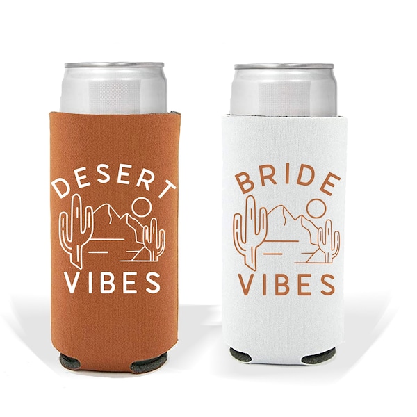 Bachelorette Slim Can Holder . Reusable Can Cooler. Desert Vibes Theme Bachelorette Party Add On Cactus Vibes Outdoorsy Boho Bach Bride