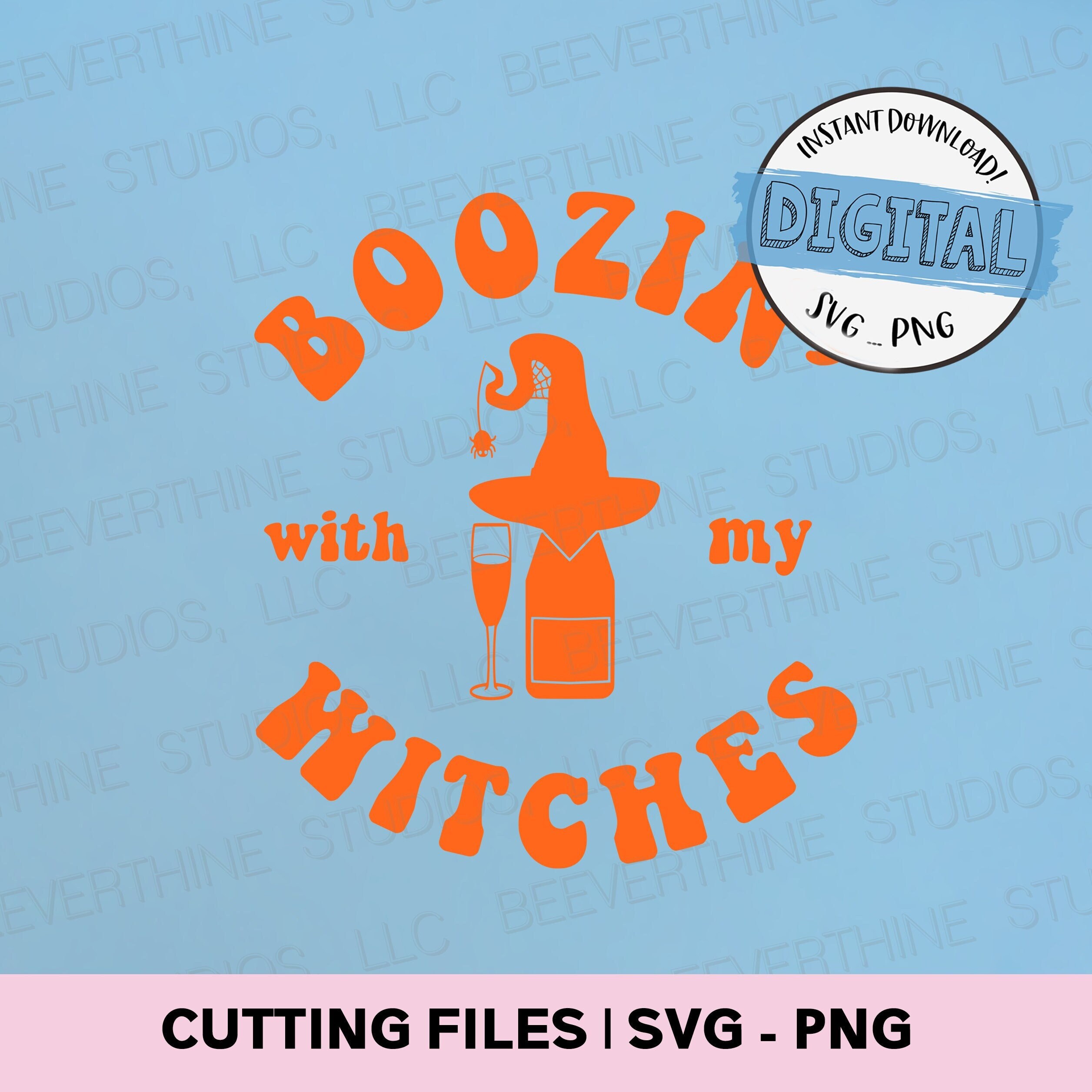 Digital Download Boozin With My Witches Retro Font - Etsy