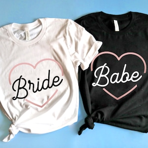 Bachelorette Party Shirts. Bride's Babes Shirts. Unisex Crew neck Tees. Rose Gold bachelorette Shirts. I Do Crew Shirts. Babe of Honor Shirt image 1