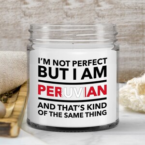 Peruvian gifts - soy candle wax jar vanilla - peruvian flag letters candle - peru candle