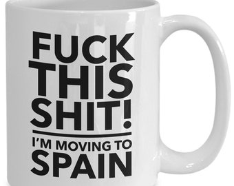 Moving to spain - relocating to spain gift - spain mug - co-worker relocation present - immigration to spain - moving away mug
