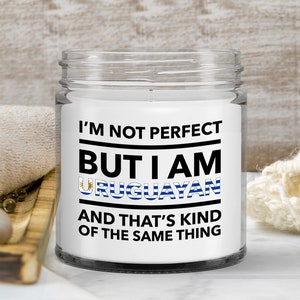 Uruguayan gifts - soy candle wax jar vanilla - uruguayan flag letters candle - uruguay candle