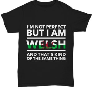 Welsh tshirt - I&#39;m not perfect but I am Welsh and that&#39;s kind of the same thing - Welsh tee shirt - Wales Gift