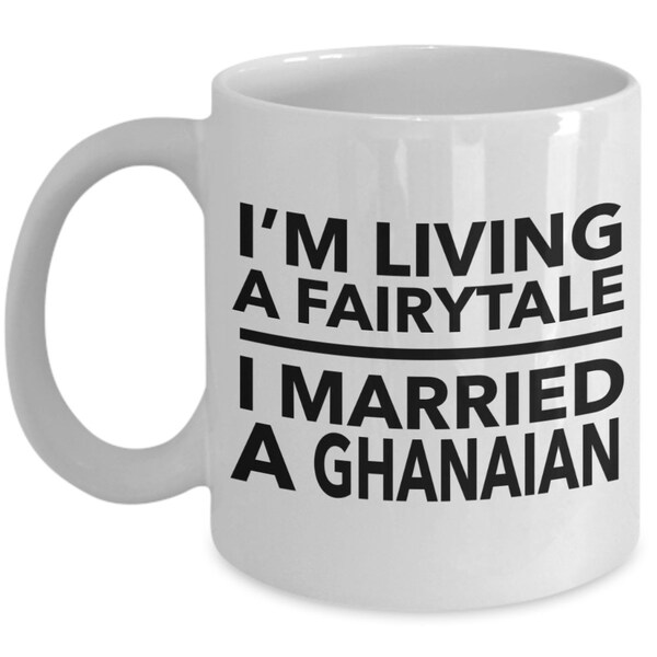 Ghanaian mug - Ghanaian wife - Ghanaian husband - Ghanaian wedding gift - Ghana mug - Ghanaian White (flag letters) Coffee Mug - Ghana Gift