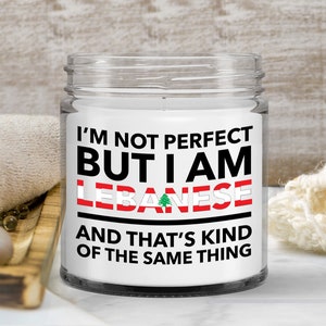 Lebanese gifts - soy candle wax jar vanilla - lebanese flag letters candle - lebanon candle