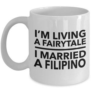 Mug philippin - Femme philippine - Mari philippin - Cadeau de mariage philippin - Mug philippin - Mug philippin (lettres noires) - Cadeau philippin