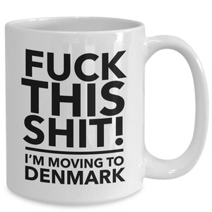 Moving to denmark - relocating to denmark gift - denmark mug - co-worker relocation present - immigration to denmark - moving away mug