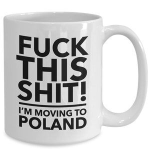 Moving to poland - relocating to poland gift - poland mug - co-worker relocation present - immigration to poland - moving away mug