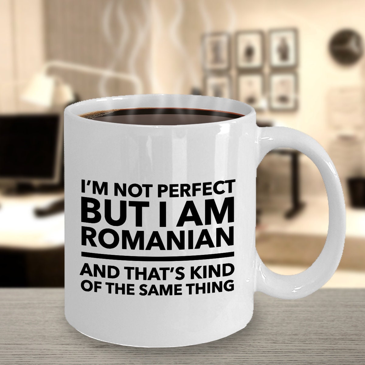 Tazza In Ceramica Bianca Umoristica "I'm Not Yelling I'm Romanian" - Capacità Perfetta Per Caffè/tè - Lavabile In Lavastoviglie E Microonde
