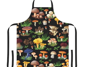 Mushroom Apron - Mushroom Kitchen Apron - Cottagecore Apron - Witchy apron - Toadstool Apron - Cottagecore Kitchen - Mushroom Kitchen Decor