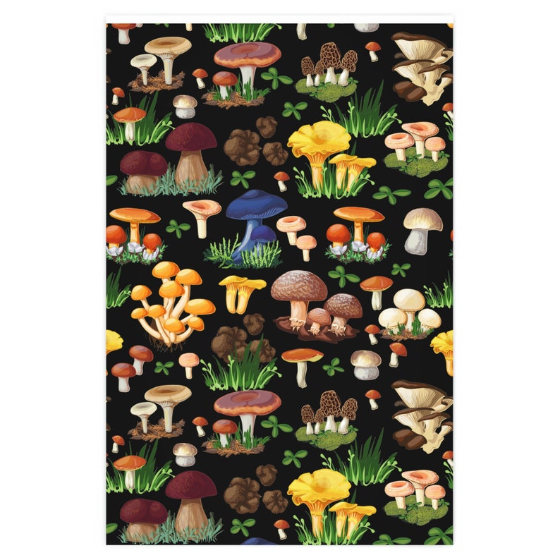 Mushroom Wrapping Paper - Cottagecore Wrapping paper - Mushroom Xmas Wrapping paper - Cottagegore gift wrapping paper image 4