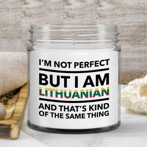 Lithuanian gifts - soy candle wax jar vanilla - lithuanian flag letters candle - lithuania candle
