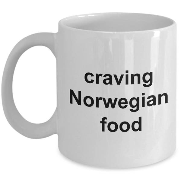 Norwegian Mug - Craving Norwegian food - Norway - Lutefisk - Krumkake -  Coffee Mug - Unique Gift