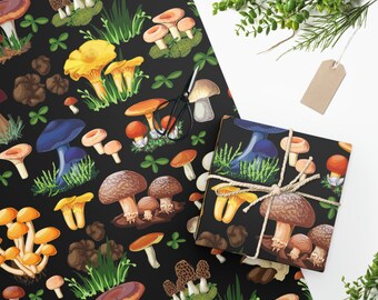 Mushroom Wrapping Paper - Cottagecore Wrapping paper - Mushroom Xmas Wrapping paper - Cottagegore gift wrapping paper