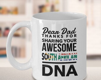 Fathers South African Mug - Dad awesome South African DNA - Fathers day gift