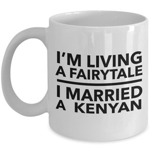 Kenyan mug - Kenyan wife - Kenyan husband - Kenyan wedding gift - Kenya mug - Kenyan White (flag letters) Coffee Mug - Kenya Gift
