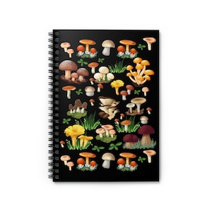 Mushroom Notebook - Cottagecore Notebook - Mushrooms Journal - Dark cottagecore Notebook