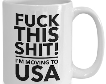 Moving to usa - relocating to usa gift - usa mug - co-worker relocation present - immigration to usa - moving away mug