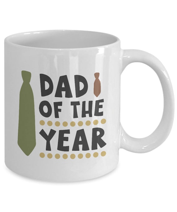 Dad of the Year Mug Tie Fathers Day Gift Birthday Mug Daddy Gifts