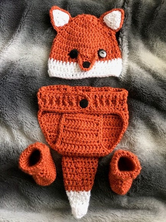 fox crochet baby outfit