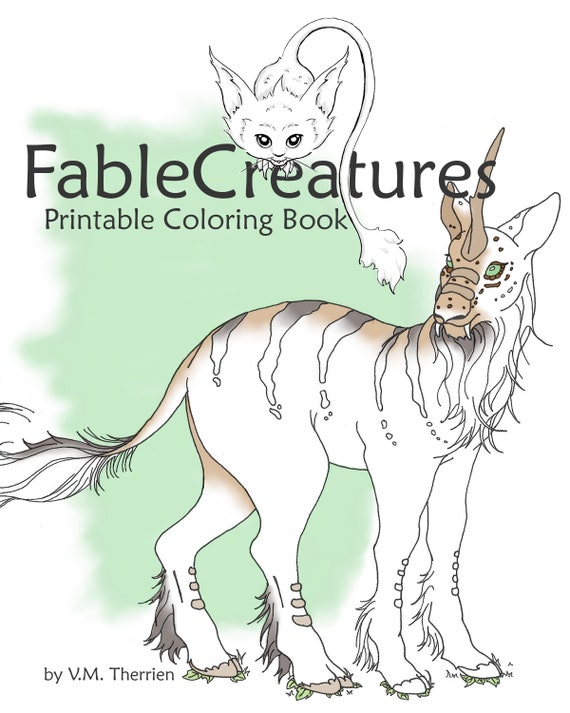 Printable Coloring Book Fablecreatures - Etsy