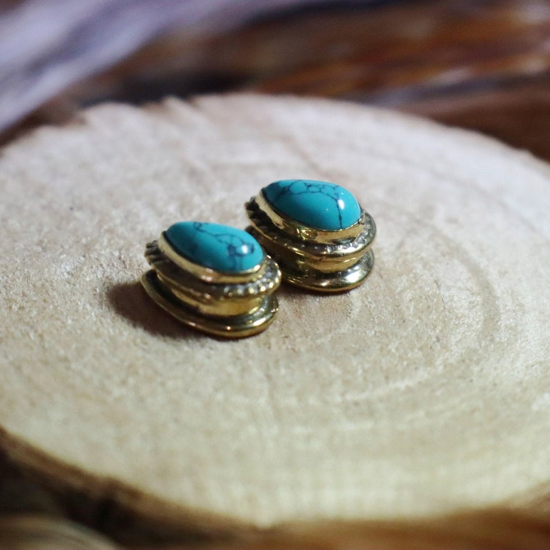 Rainuree Loose Natural Gemstone for Handmade Macrame Jewelry TURQUOISE Grooved Stone for Macrame Technique Slotted