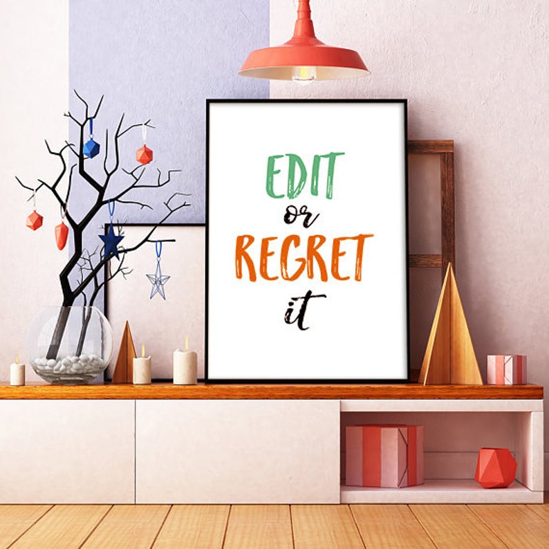 Edit Or Regret It Proofreading Poster Writers Office Wall Art Teacher Gift Writer Classroom Decor Typographic