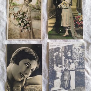 4 old postcards