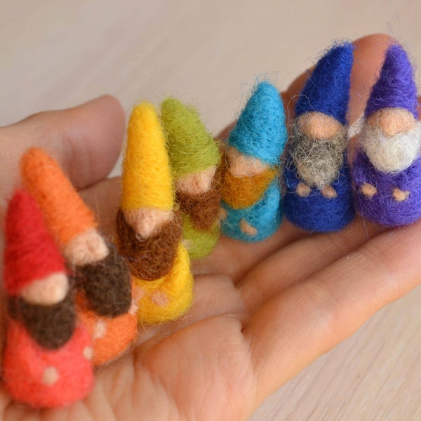 Gnome Felt gnome Miniature gnomes Felt gnomes Waldorf gnomes Needle felted gnome toy figurine Garden gnome figures wool Felted dwarf small