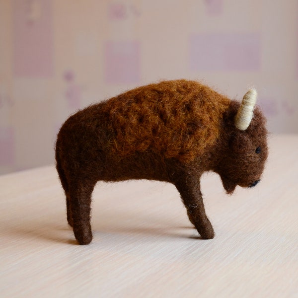 American bison Needle felted buffalo  Wool animals Felt   Needle felted animals  Waldorf toys