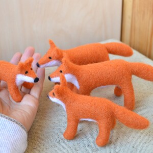 Fox family Soft needle fox toy Felted Waldorf animals image 5